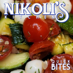 Quick Bites - Tomato Zucchini Salad w/ Mozzarella Pearls