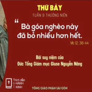 Suy niệm Lời Chúa: thứ Bảy tuần 9 Thường niên - Đức TGM Giuse Nguyễn Năng