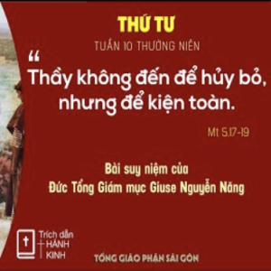 Suy niệm Lời Chúa: Thứ Tư tuần 10 Thường niên - Đức TGM Giuse Nguyễn Năng