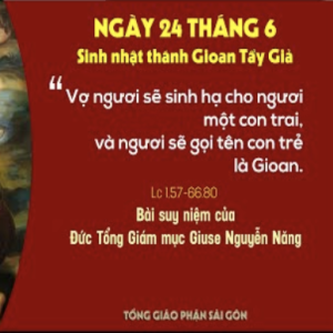 Suy niệm Lời Chúa ngày 24/06: sinh nhật thánh Gioan Tẩy Giả (Lc 1,57-66.80) - ĐTGM Giuse Nguyễn Năng