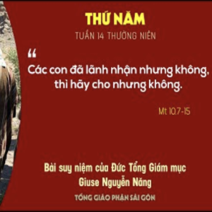 Suy niệm Tin mừng: Thứ Năm tuần 14 Thường niên (Mt 10,7-15) - Đức Tổng Giám mục Giuse Nguyễn Năng