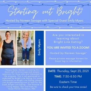 Starting Out Bright  - Hosted by Noreen Savage with special guest, Emily Myers