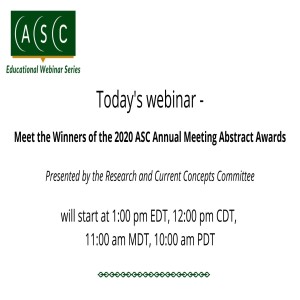 Meet the Winners of the 2020 ASC Annual Scientific Meeting Abstract Awards