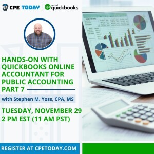 Hands-on with QuickBooks Online Accountant for Public Accounting – Part 7