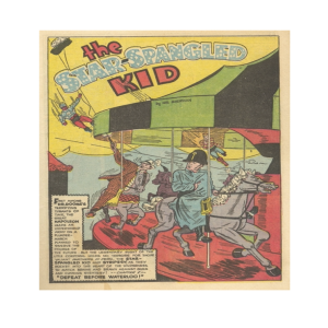 Ep 23 – Leading Comics #3, Summer 1942, Chapter 2 of 7,  The Star-Spangled Kid – “Defeat Before Waterloo”