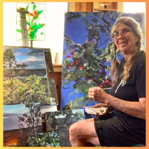 Artist Diana Miller in Hawai'i Volcanoes National Park