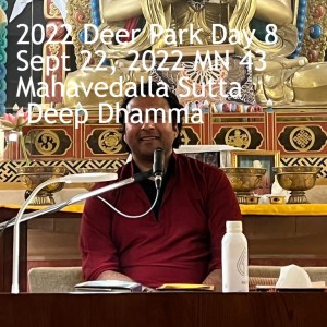 2022 Deer Park Day 8 Sept 24, 2022 MN 43 Mahavedalla Sutta -Deep Dhamma
