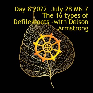 Day 8 2022  July 28 MN 7  The 16 types of Defilements -with Delson Armstrong