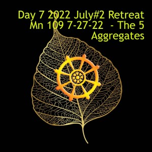 Day 7 2022 July#2 Retreat  Mn 109 7-27-22  - The 5 Aggregates