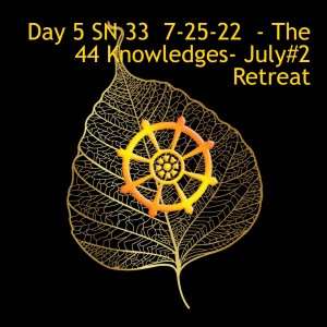 Day 5 SN 33  7-25-22  - The 44 Knowledges- July#2 Retreat