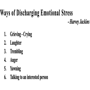 Six Ways We Discharge Our Emotional Stress from Harvey Jackins