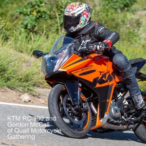 KTM RC 390 and Gordon McCall of Quail Motorcycle Gathering