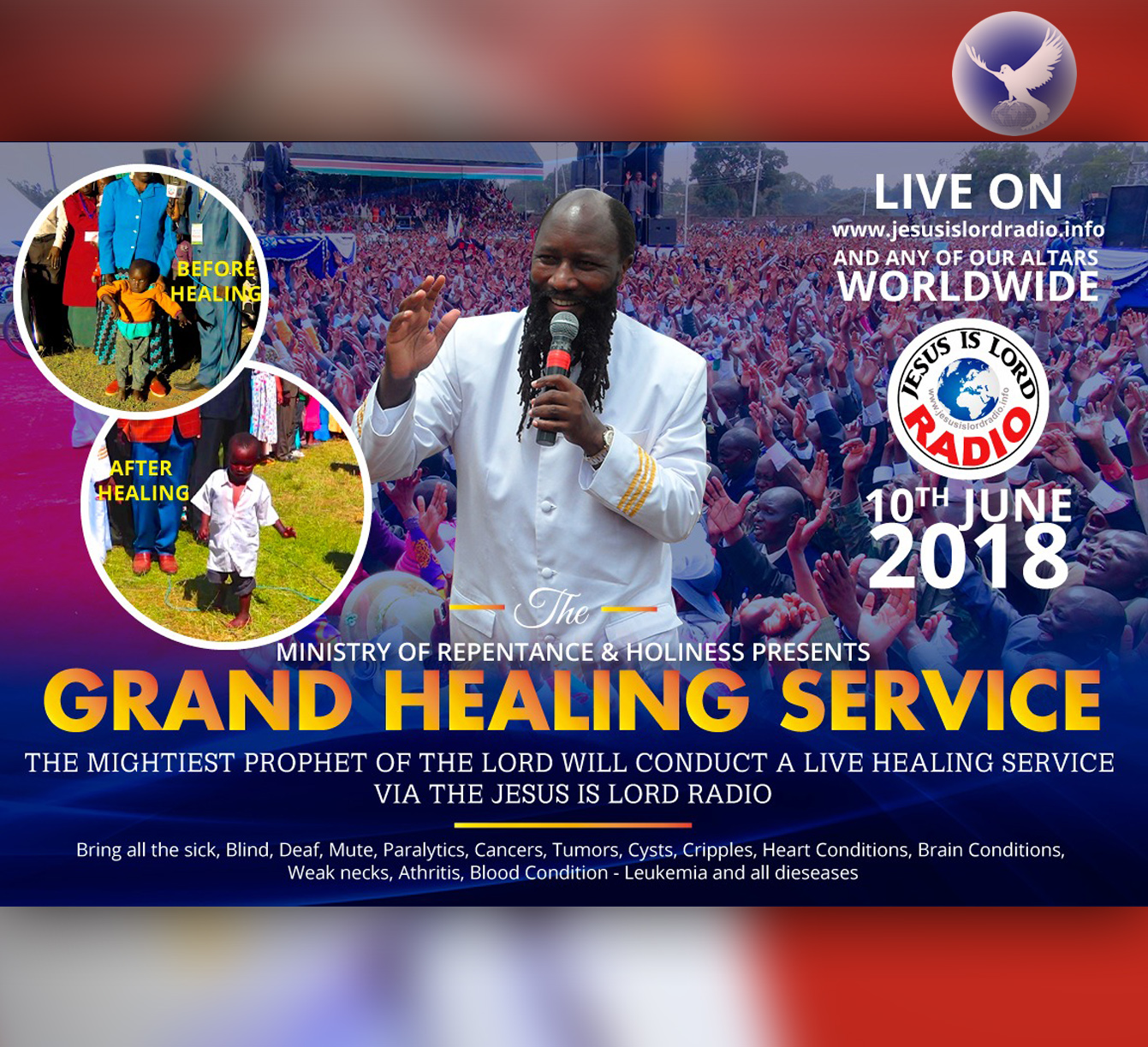 EPISODE 216 - SENIOR ARCHBISHOP JOHN LITUNDA ANNOUNCING THE GRAND MEGA HEALING SERVICE COMING UP ON JUNE 10, 2018 (30MAY2018)