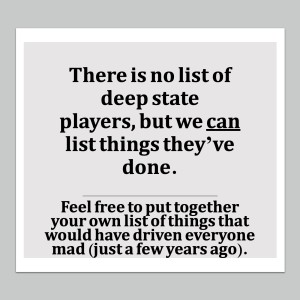 If you can't name deep state people you can laugh at the stupid things they've done (and mock the people who are okay with stupid stuff).