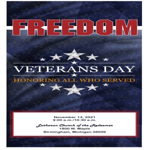 Sunday November 14, 2021 - Veterans Day