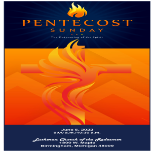 Sunday June 5, 2022 - Pentecost