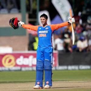 Abhishek Sharma smacks a maiden T20 International hundred as India level the series with a mauling of Zimbabwe in Harare.