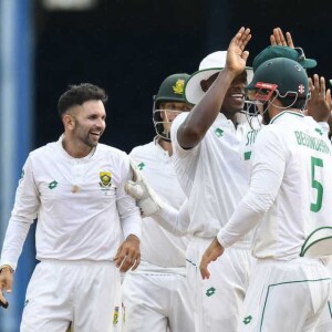 Keshav Maharaj toils hard with ball and reaps the rewards in a rain-affected draw against the West Indies at the Queens Park Oval.