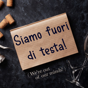 Italian phrase: ”Siamo fuori di testa!” (We’re out of our minds!)