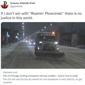 „Roamin’ Plowcinski” – nie przeszedł w konkursie na nazwę odśnieżarki w Chicago