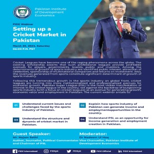 Webinar on "Setting up a Cricket Market in Pakistan"