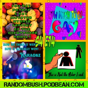 4.14 -This is not the actor I cast, How much to go Gay, you say Potato I say Mutated Hybrid variant of the Nightshade family, and How we Think it went vs How it Actually went : Karaoke