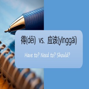 得(děi) vs. 应该(yīnggāi) Have to? Need to? Should?