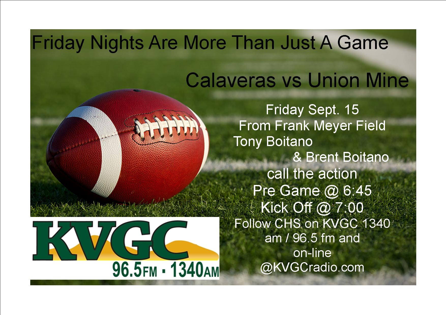 KVGC Game of The Week Union Mine @ Calaveras