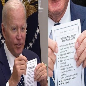 Biden accidentally reveals his CHEAT sheet!