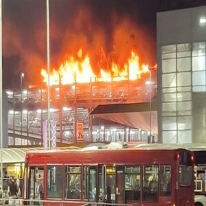 Luton Airport Carpark Ablaze...