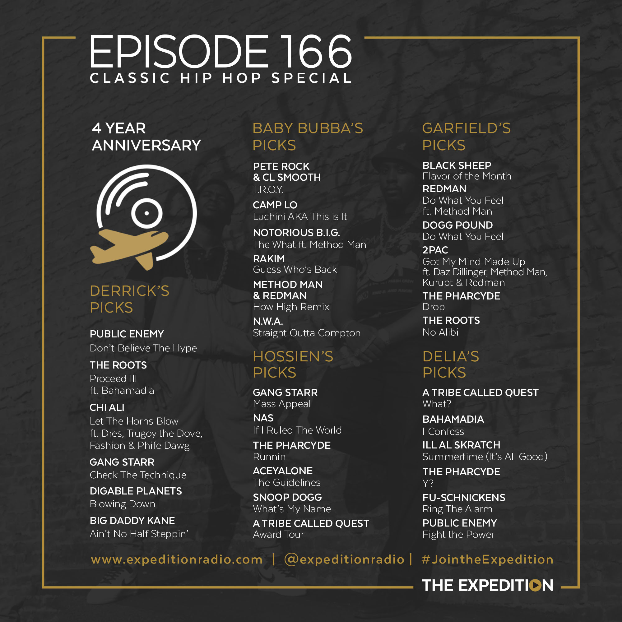 Episode 166: 4 Year Anniversary + Classic Golden Era Hip Hop show! 9/7/19