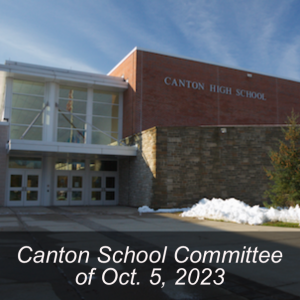 Canton School Committee of October 5, 2023