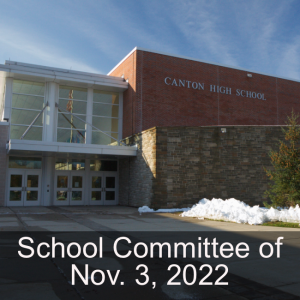 School Committee of Nov. 3, 2022