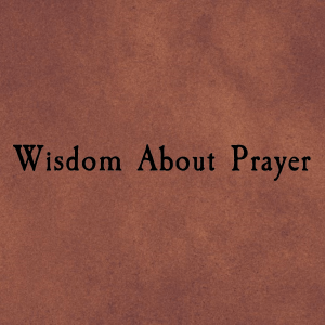 Wisdom about Prayer