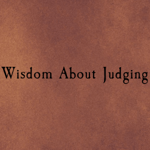 Wisdom About Judging