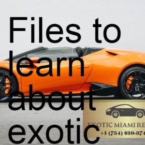 Files to learn about exotic car rental miami