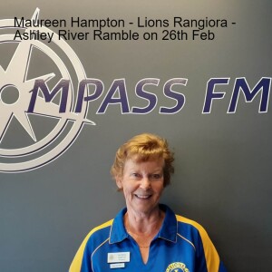 Maureen Hampton -Lions Club Rangiora - Talking about the Ashley River Ramble on 26th Feb