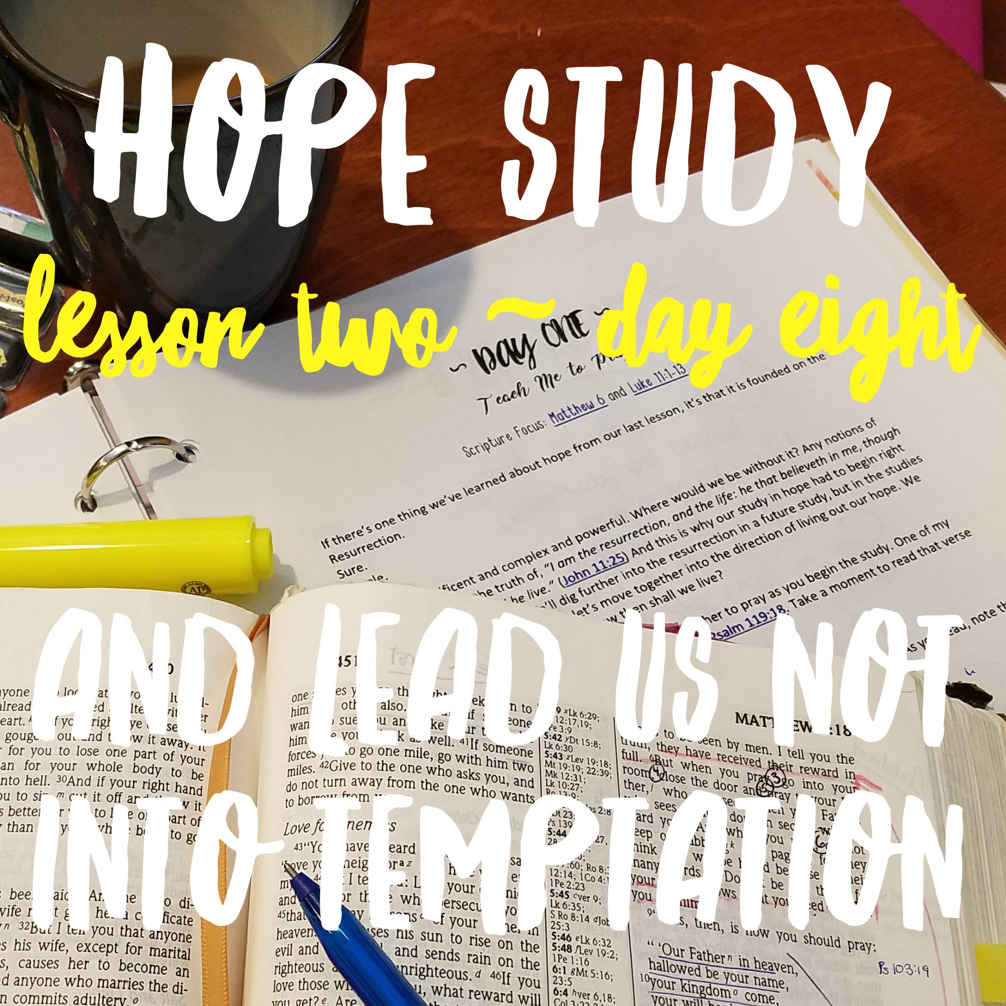 #11 Hope Lesson 2/Day 8 part 1 & 2 “Lead us not into temptation