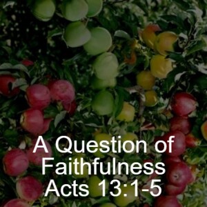 Acts 13:1-5; A Question of Faithfulness