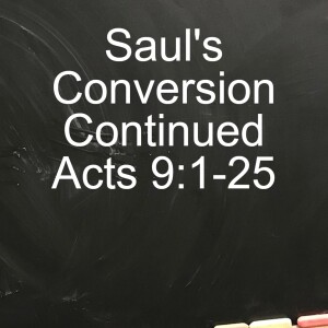 Acts 9:1-25; Saul’s Conversion Continued