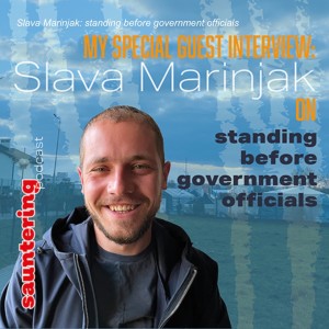 Slava Marinjak: standing before government officials