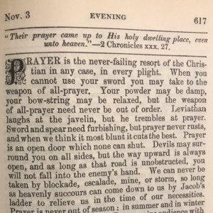 Spurgeon's Morning and Evening Nov 3 PM