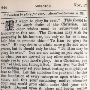 Spurgeon's Morning and Evening Nov 17 AM