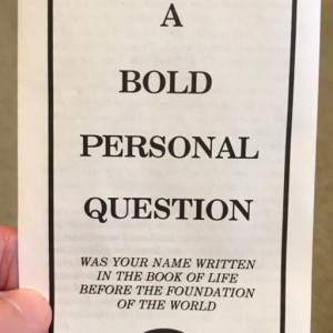 From the Pastor's Desk:  A Bold Personal Question