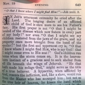Spurgeon's Morning and Evening Nov 19 PM