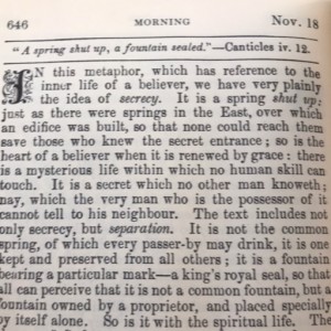 Spurgeon's Morning and Evening Nov 18 AM