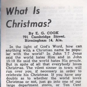From the Pastor's Desk:  What is Christmas?