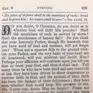 Spurgeon's Morning and Evening Nov 9 PM