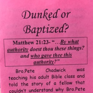 From the Pastor's Desk:  Dunked or Baptized