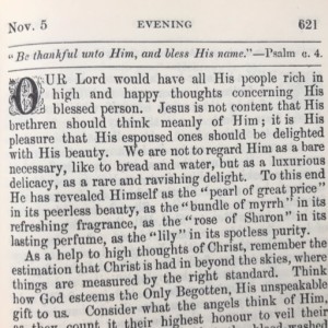 Spurgeon's Morning and Evening Nov 5 PM